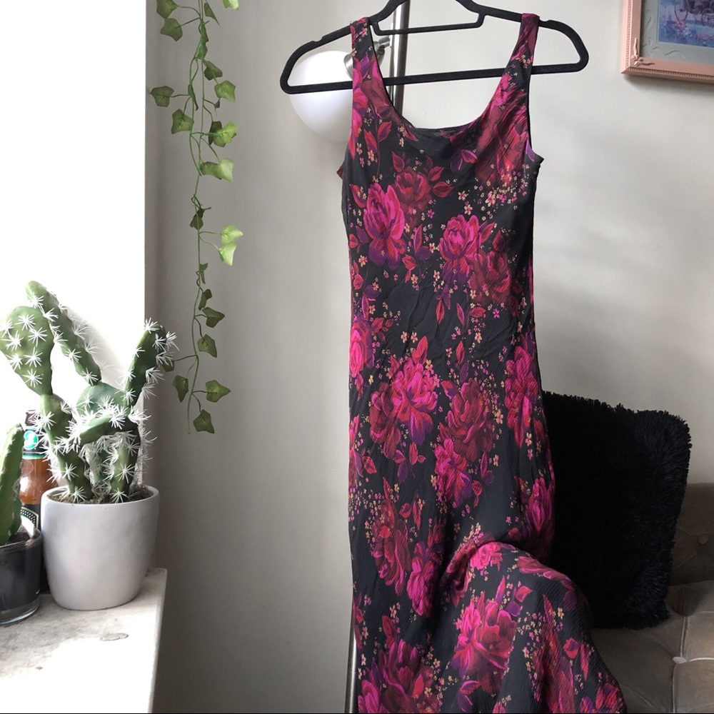 vintage maxi silk dress